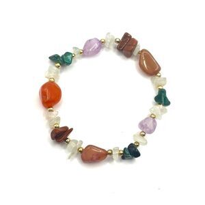 Multicolor Gemstone Beaded Stretch Bracelet